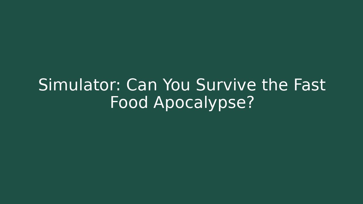 Simulator: Can You Survive the Fast Food Apocalypse?