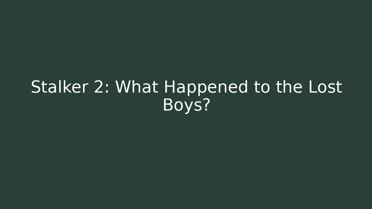 Stalker 2: What Happened to the Lost Boys? - Sports History Weekly