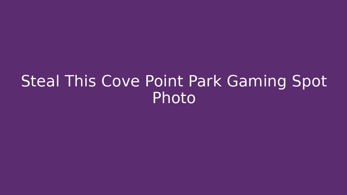 Steal This Cove Point Park Gaming Spot Photo