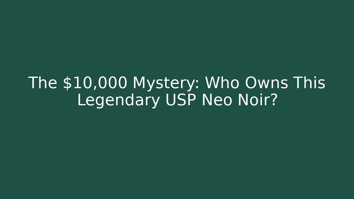 The $10,000 Mystery: Who Owns This Legendary USP Neo Noir?