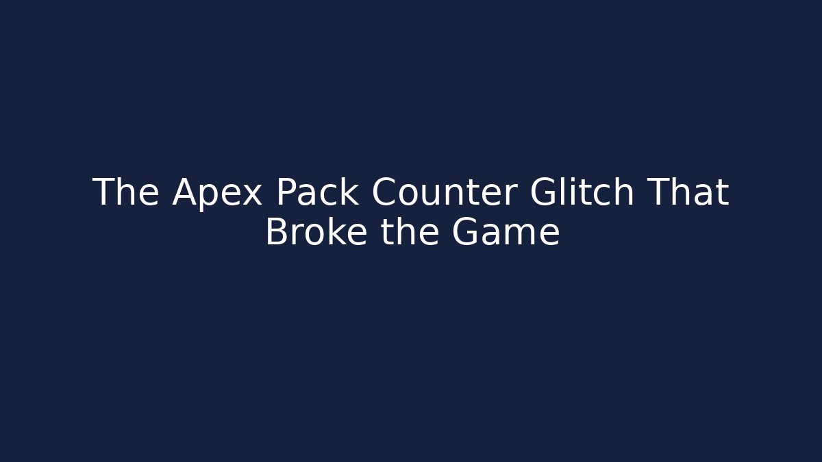 The Apex Pack Counter Glitch That Broke the Game - Sports History Weekly