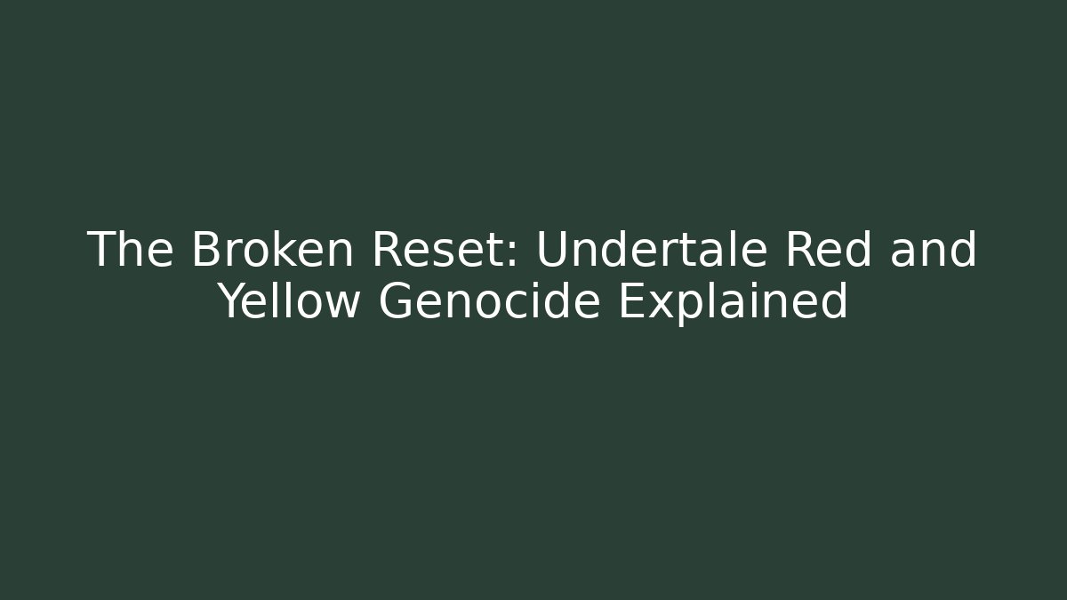 The Broken Reset: Undertale Red and Yellow Genocide Explained - Sports History Weekly