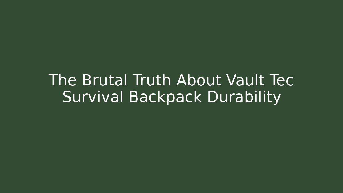 The Brutal Truth About Vault Tec Survival Backpack Durability