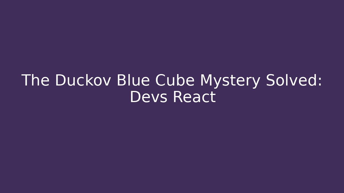 The Duckov Blue Cube Mystery Solved: Devs React