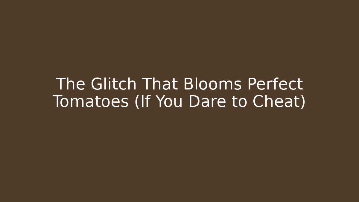 The Glitch That Blooms Perfect Tomatoes (If You Dare to Cheat)