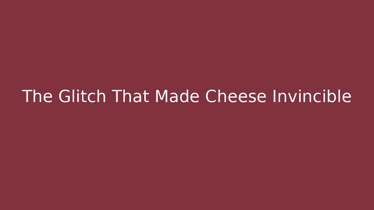 The Glitch That Made Cheese Invincible