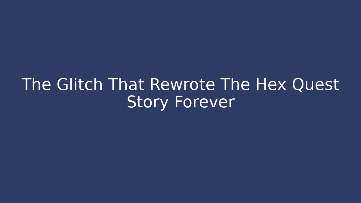 The Glitch That Rewrote The Hex Quest Story Forever