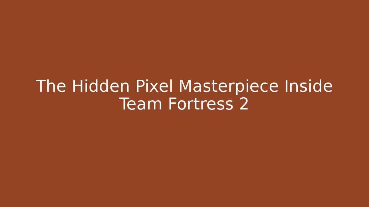 The Hidden Pixel Masterpiece Inside Team Fortress 2