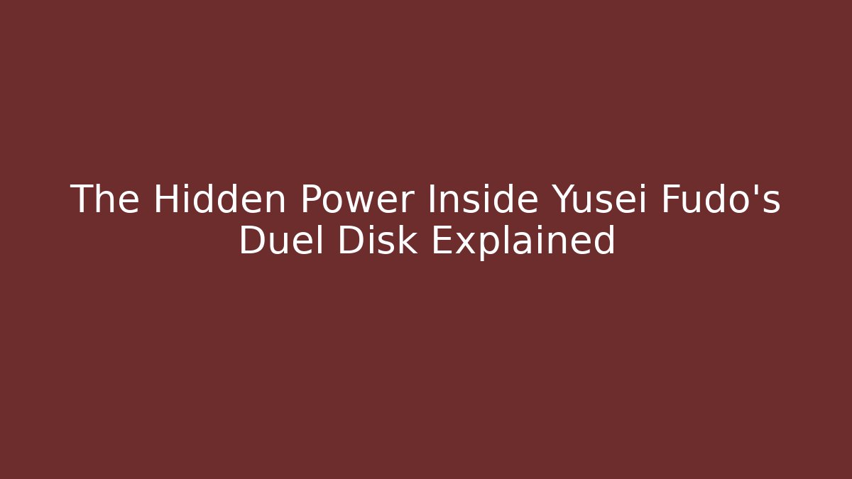 The Hidden Power Inside Yusei Fudo's Duel Disk Explained