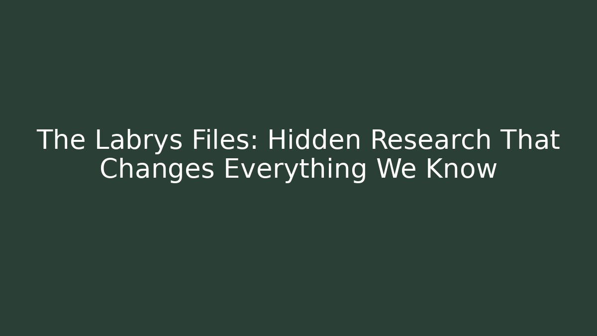 The Labrys Files: Hidden Research That Changes Everything We Know - Sports History Weekly