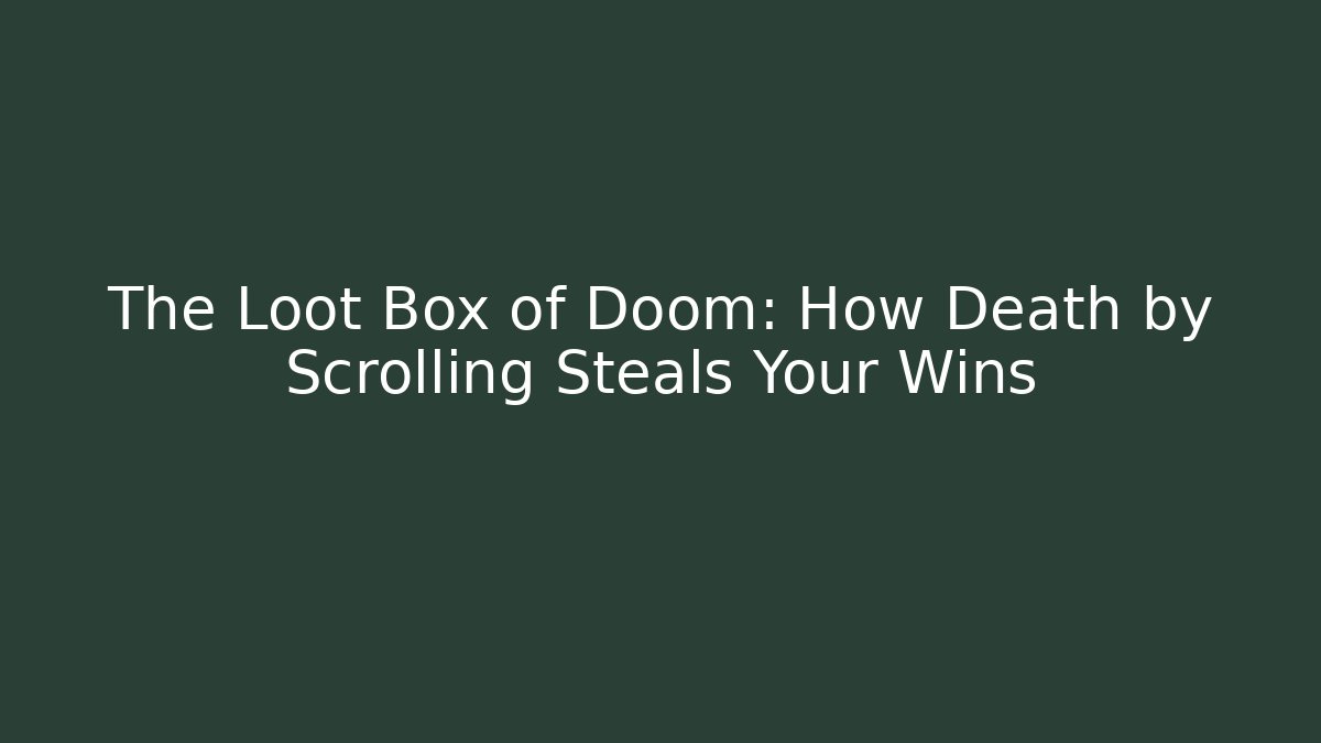 The Loot Box of Doom: How Death by Scrolling Steals Your Wins