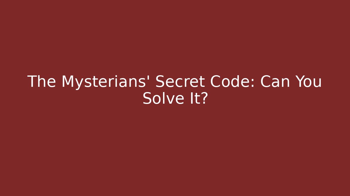 The Mysterians' Secret Code: Can You Solve It? - Sports History Weekly