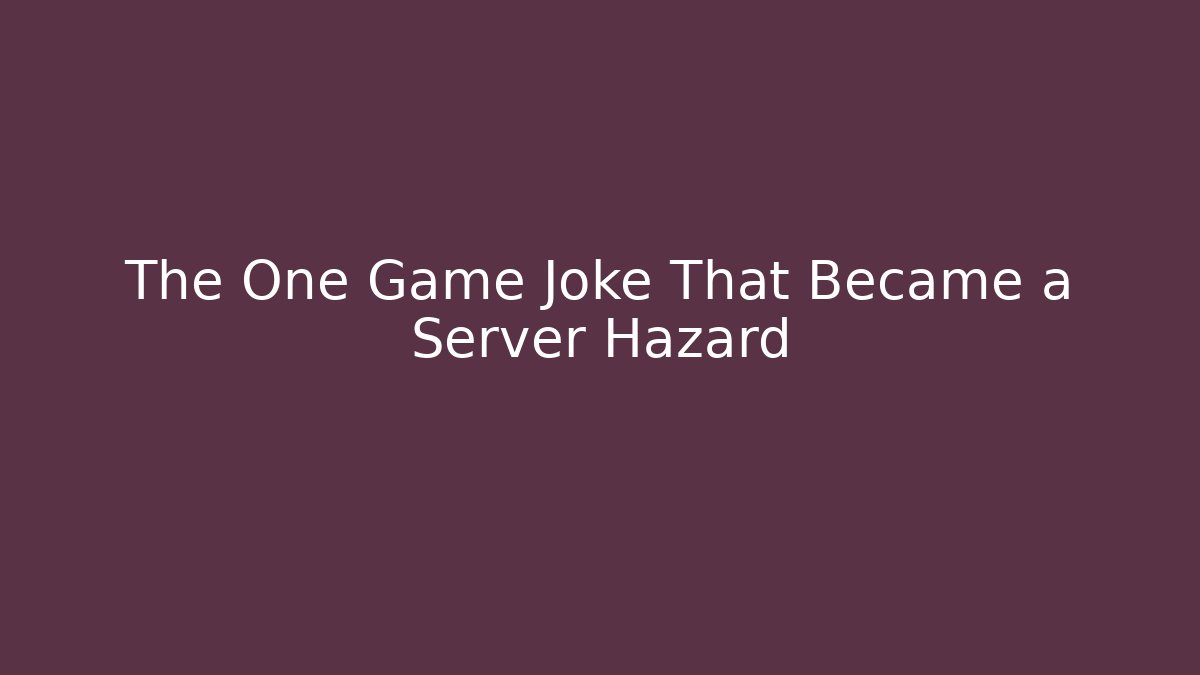 The One Game Joke That Became a Server Hazard - Sports History Weekly