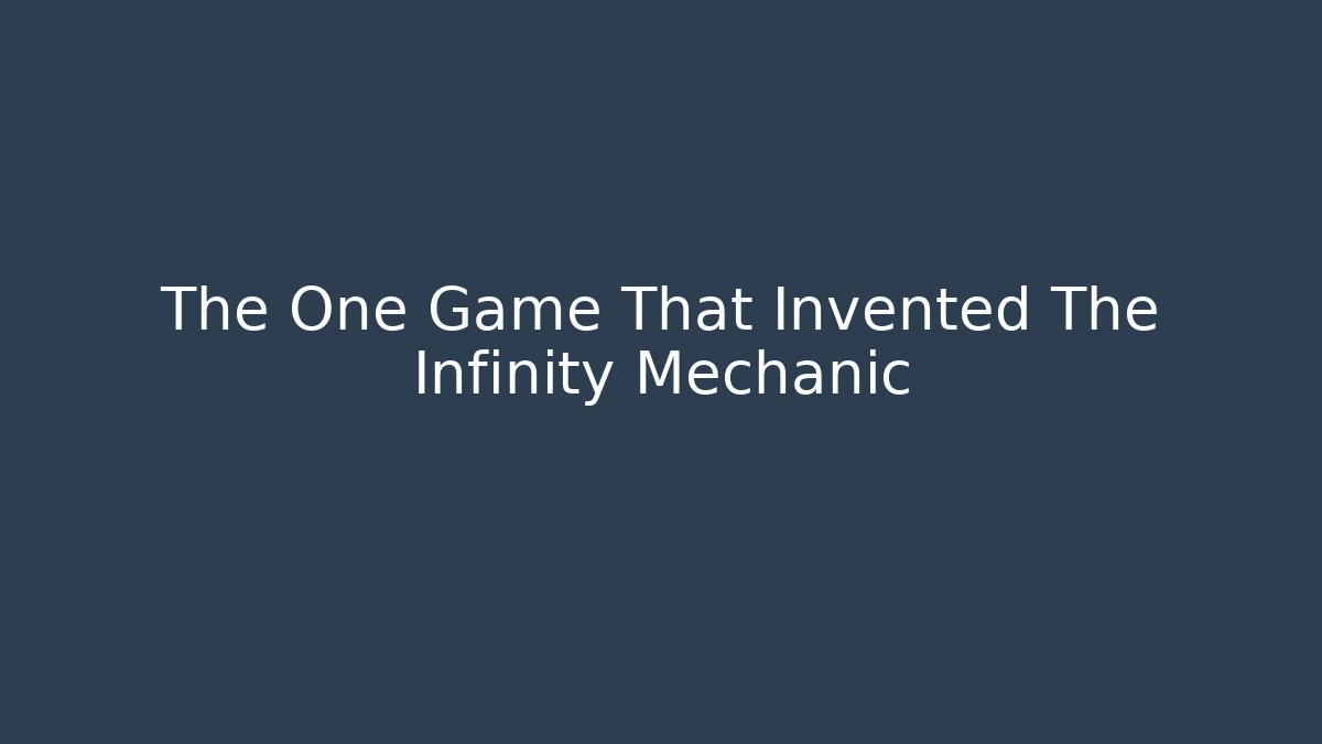 The One Game That Invented The Infinity Mechanic - Sports History Weekly