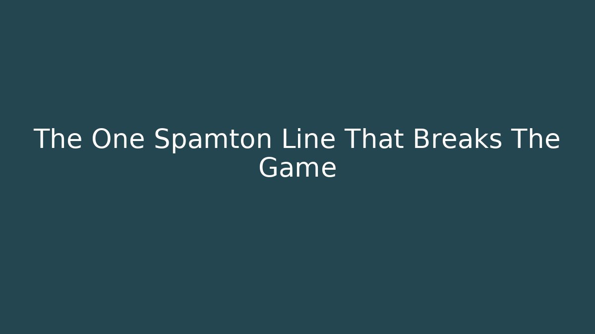 The One Spamton Line That Breaks The Game