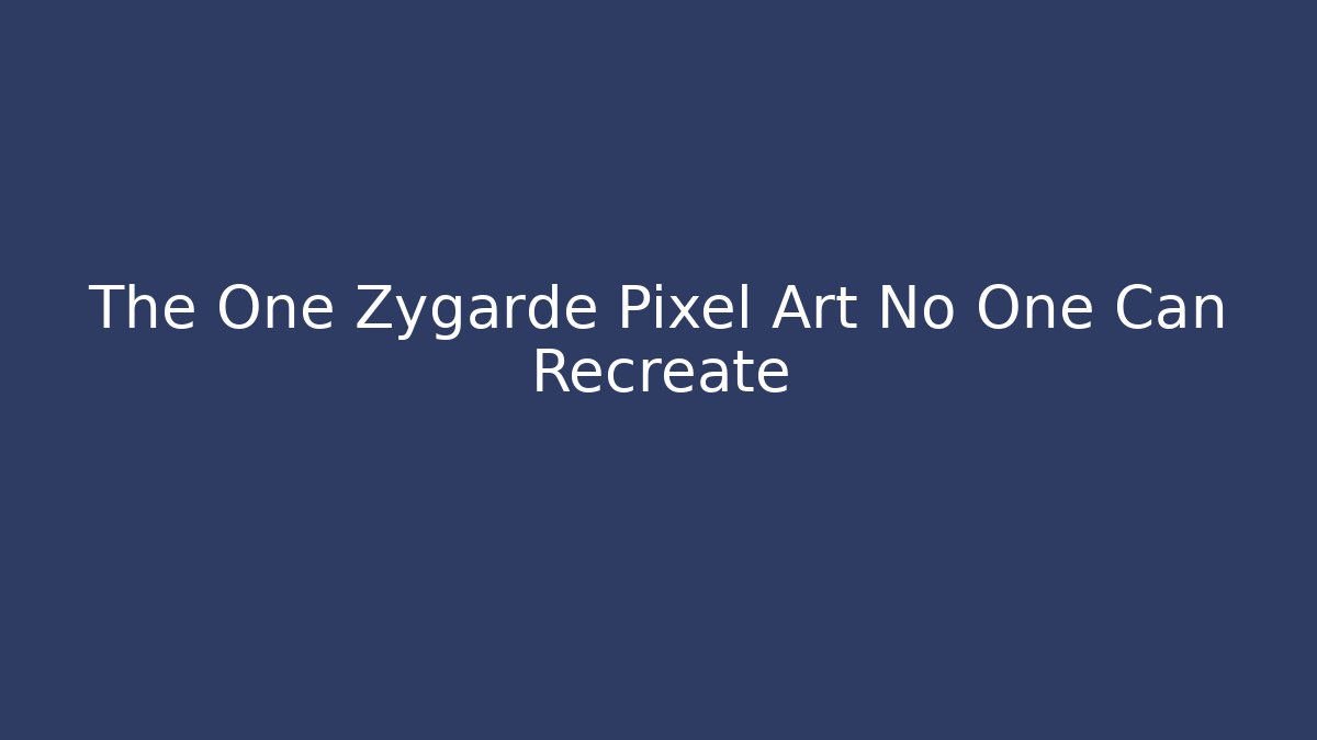 The One Zygarde Pixel Art No One Can Recreate
