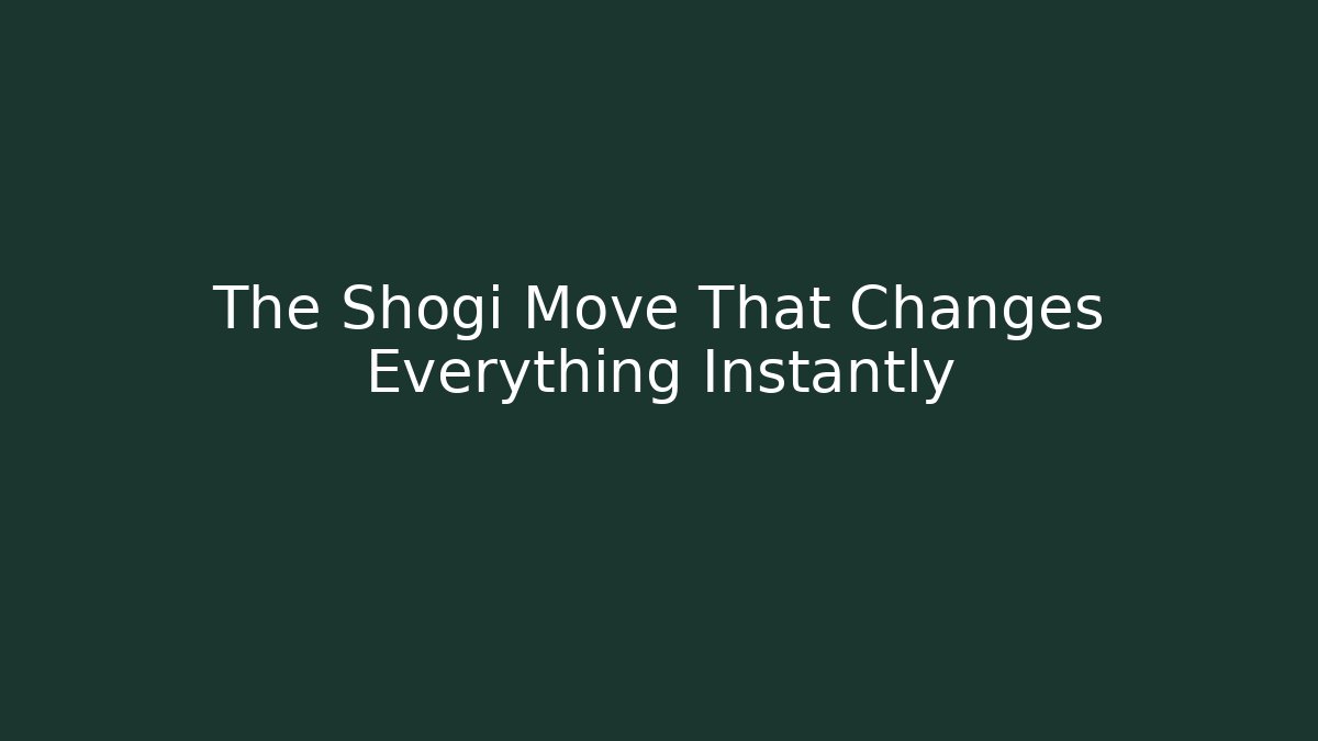 The Shogi Move That Changes Everything Instantly