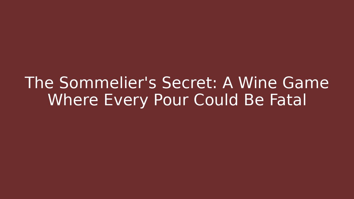 The Sommelier's Secret: A Wine Game Where Every Pour Could Be Fatal