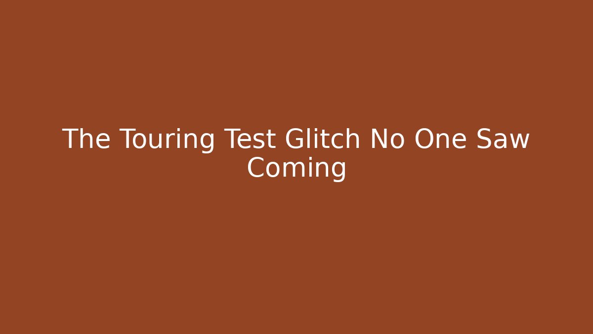 The Touring Test Glitch No One Saw Coming - Sports History Weekly