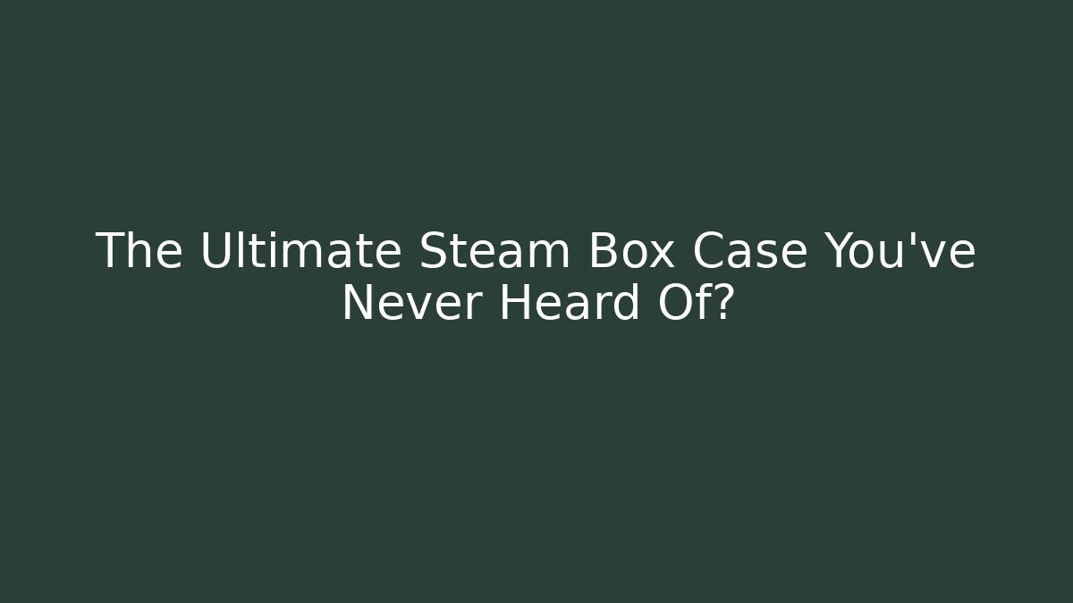 The Ultimate Steam Box Case You’ve Never Heard Of?