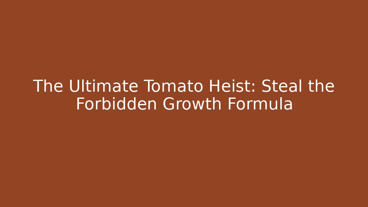 The Ultimate Tomato Heist: Steal the Forbidden Growth Formula