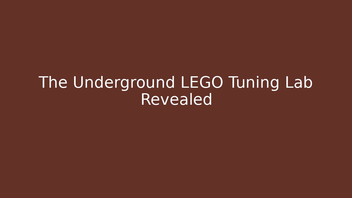 The Underground LEGO Tuning Lab Revealed - Sports History Weekly