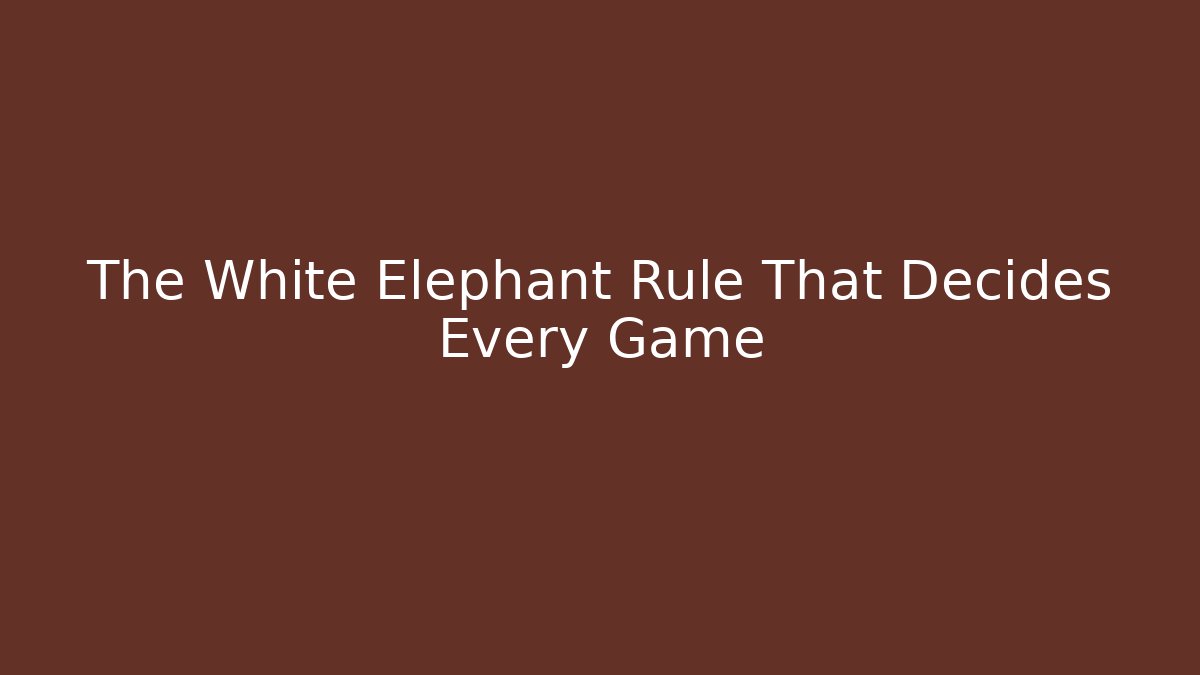 The White Elephant Rule That Decides Every Game - Sports History Weekly