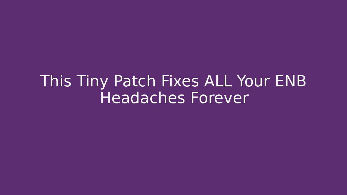 This Tiny Patch Fixes ALL Your ENB Headaches Forever