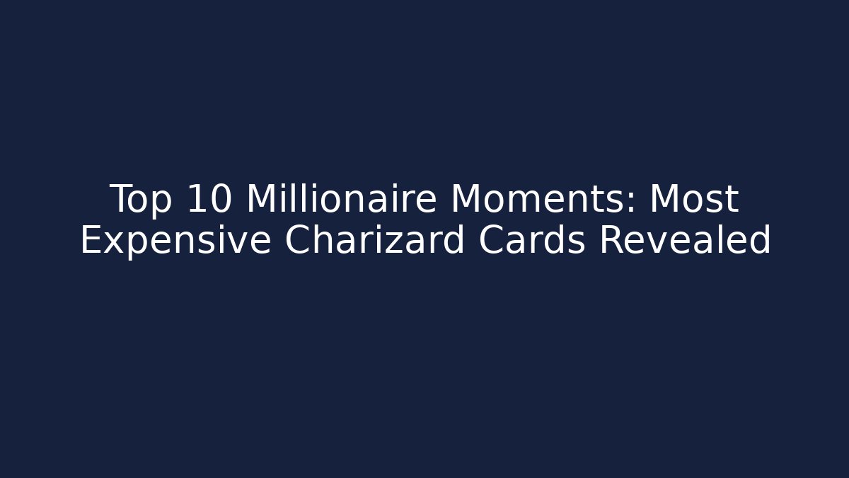 Top 10 Millionaire Moments: Most Expensive Charizard Cards Revealed