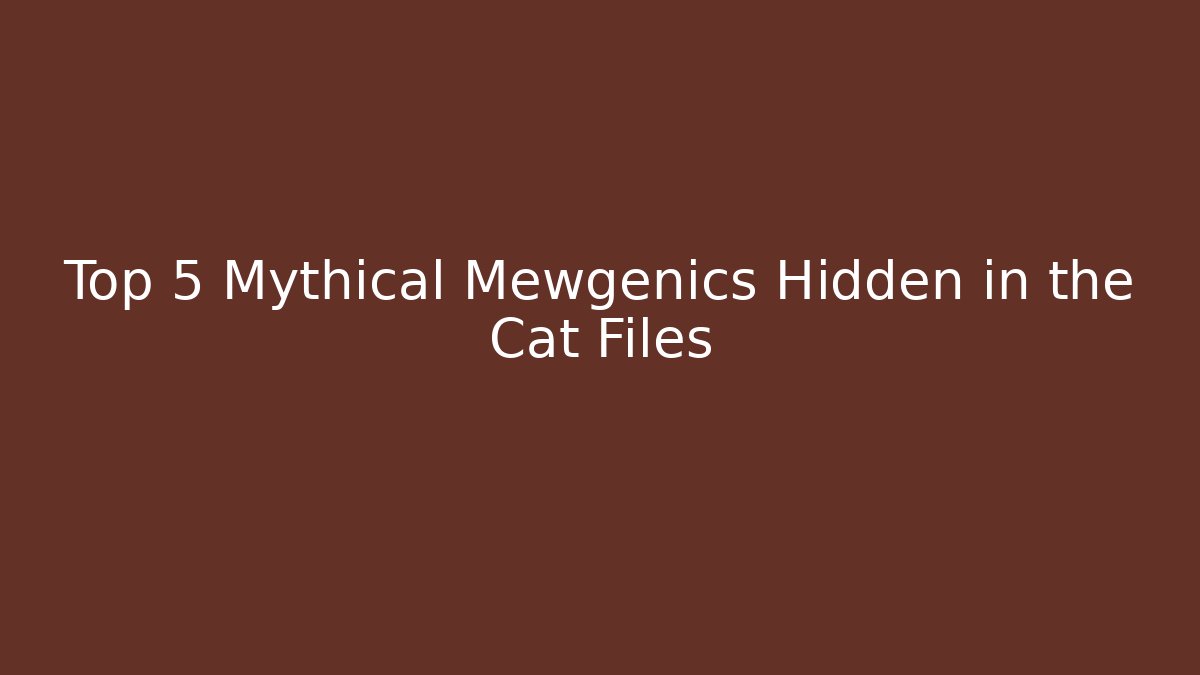 Top 5 Mythical Mewgenics Hidden in the Cat Files