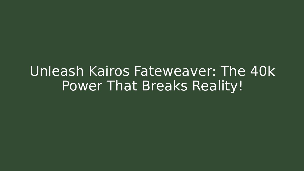Unleash Kairos Fateweaver: The 40k Power That Breaks Reality!