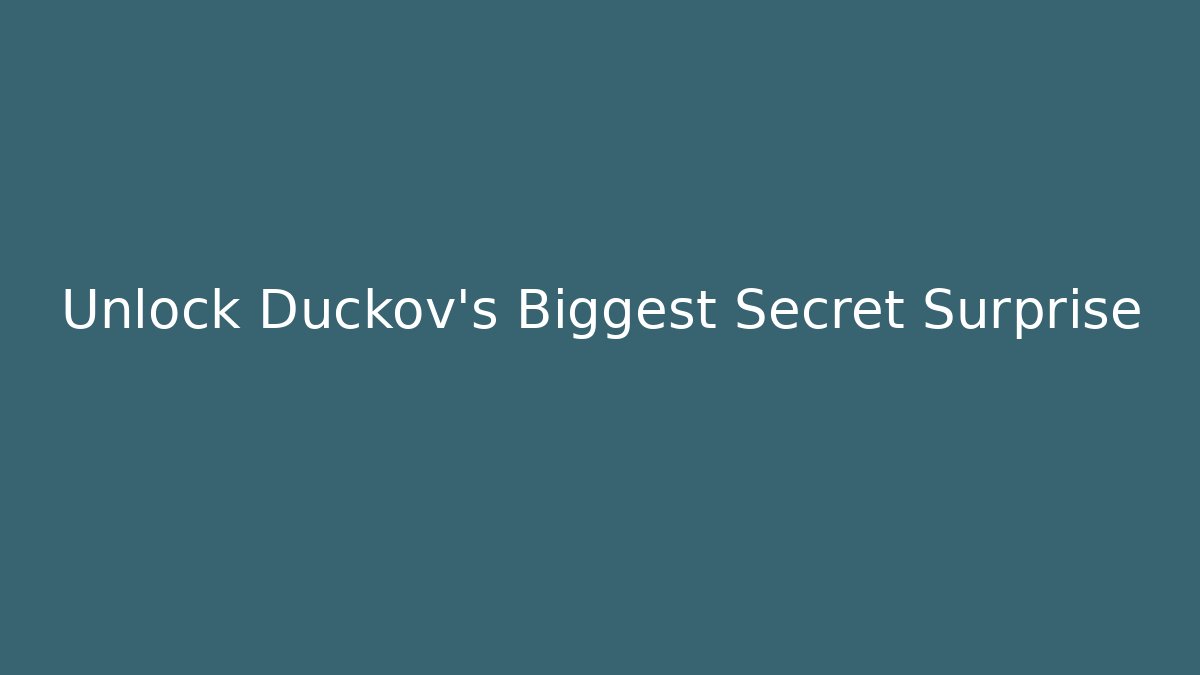 Unlock Duckov's Biggest Secret Surprise - Sports History Weekly