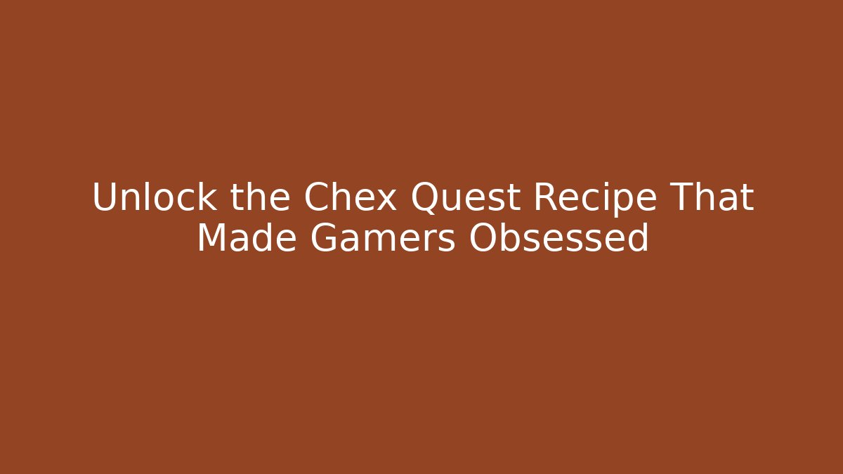Unlock the Chex Quest Recipe That Made Gamers Obsessed