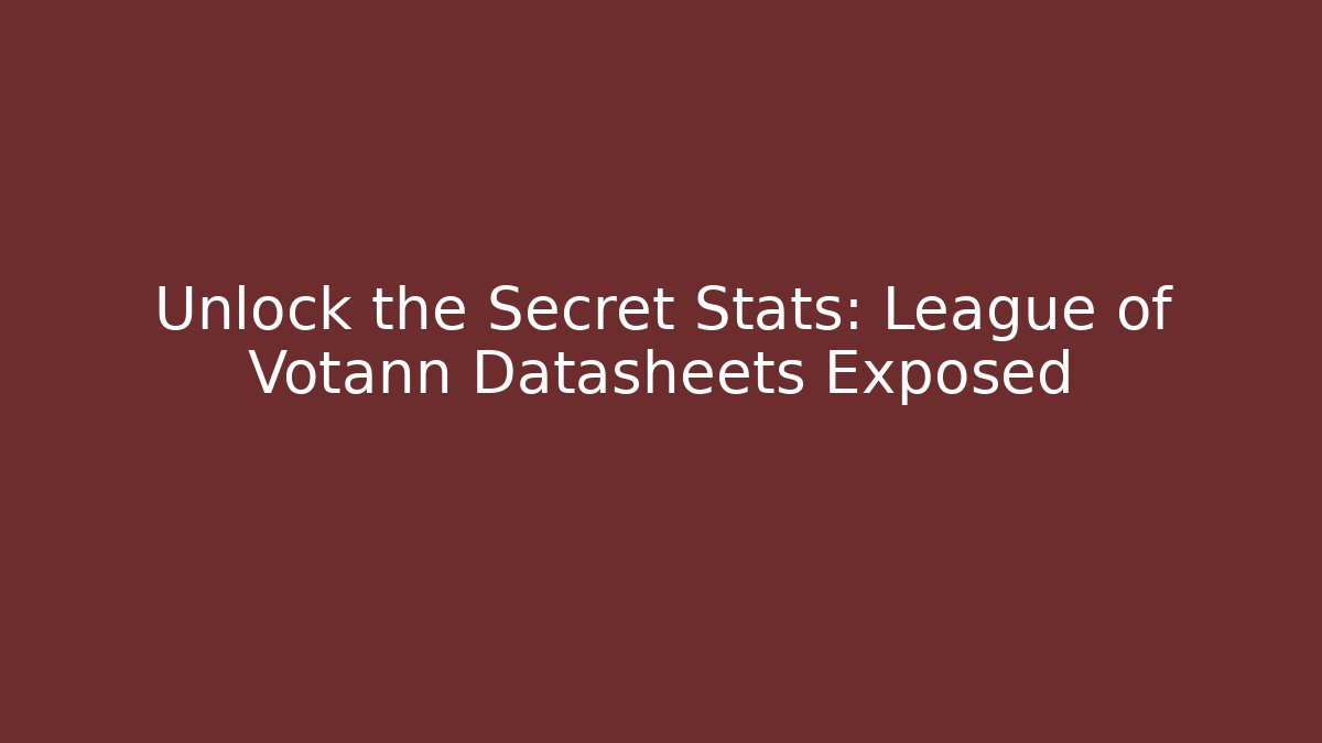 Unlock the Secret Stats: League of Votann Datasheets Exposed