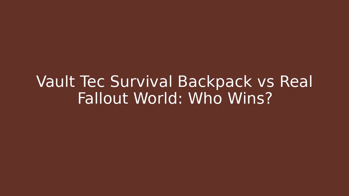 Vault Tec Survival Backpack vs Real Fallout World: Who Wins?