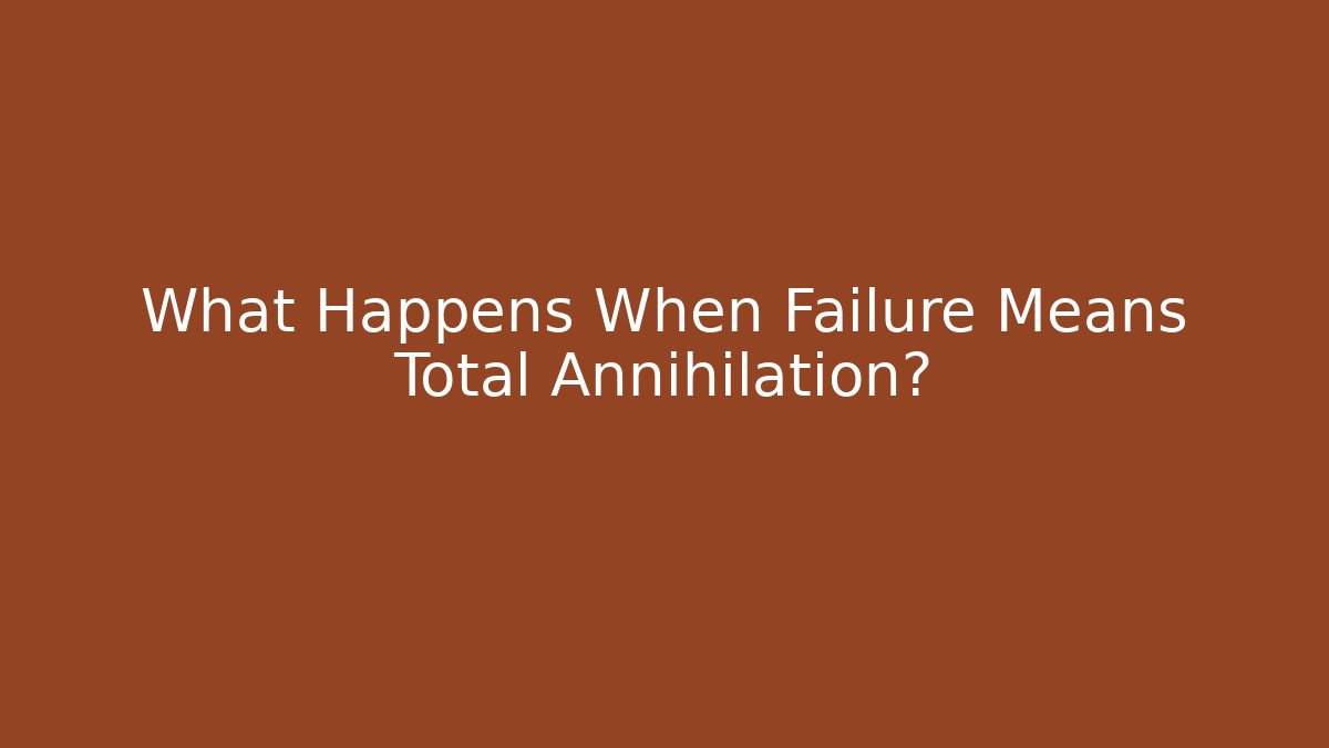 What Happens When Failure Means Total Annihilation?