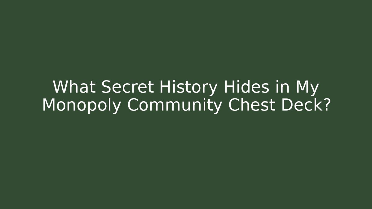 What Secret History Hides in My Monopoly Community Chest Deck?