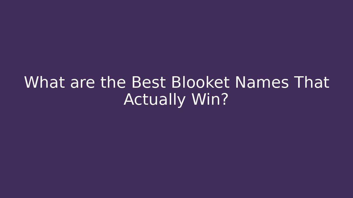 What are the Best Blooket Names That Actually Win?