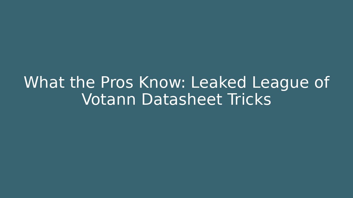 What the Pros Know: Leaked League of Votann Datasheet Tricks
