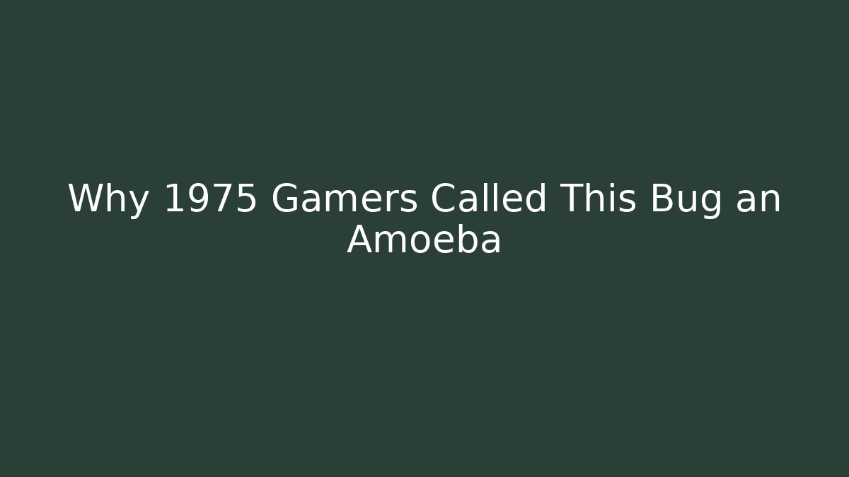 Why 1975 Gamers Called This Bug an Amoeba