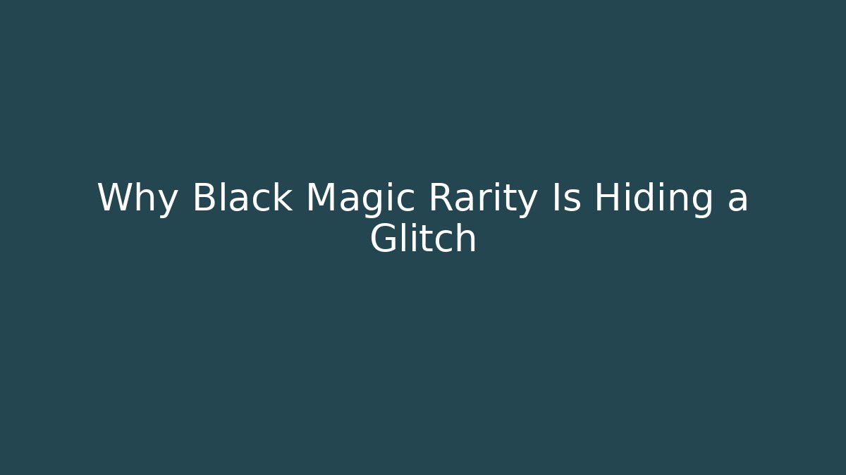 Why Black Magic Rarity Is Hiding a Glitch