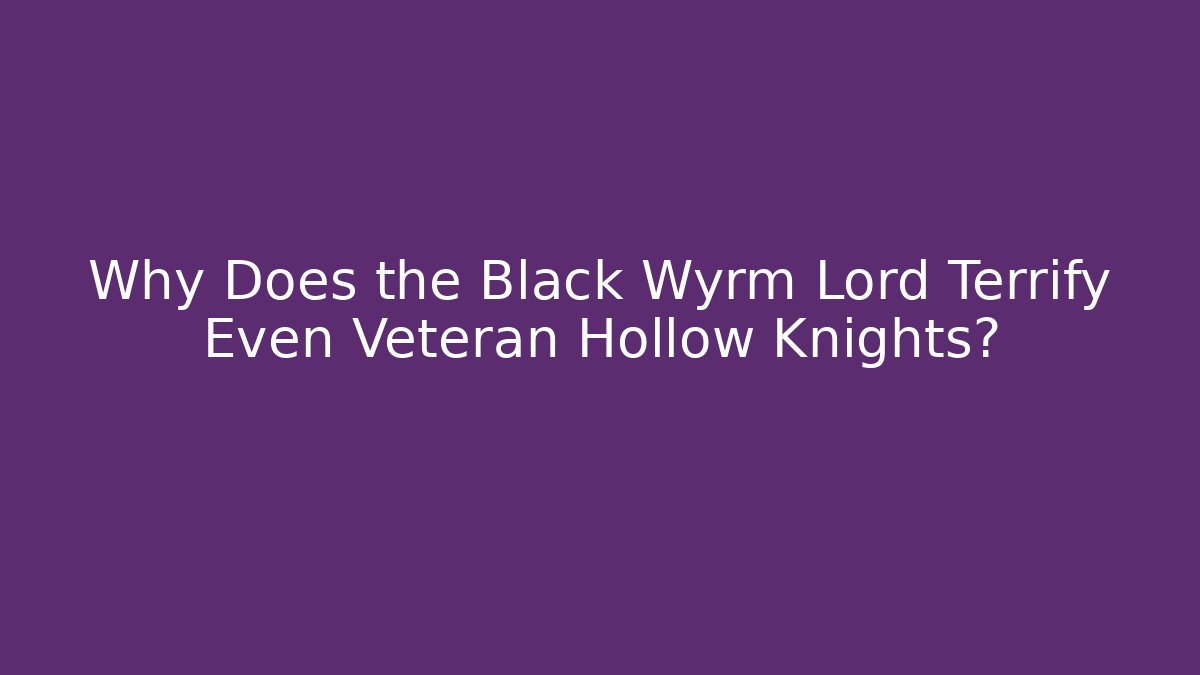 Why Does the Black Wyrm Lord Terrify Even Veteran Hollow Knights?