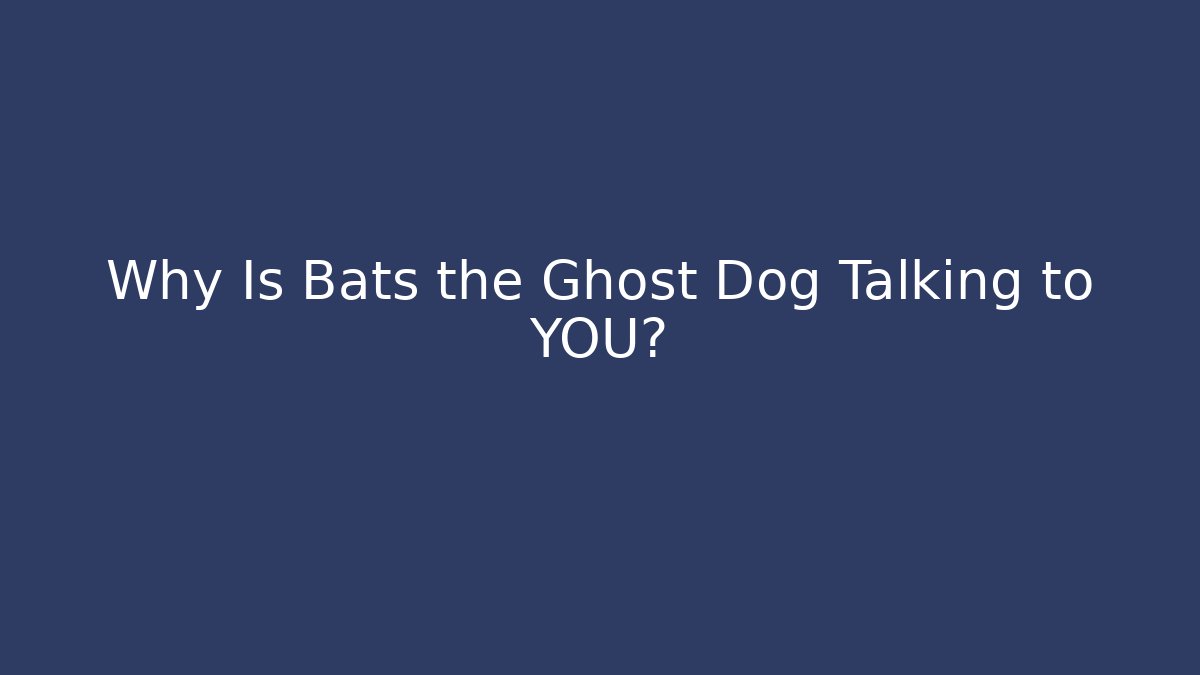 Why Is Bats the Ghost Dog Talking to YOU? - Sports History Weekly
