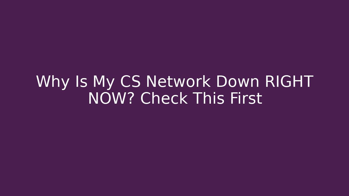 Why Is My CS Network Down RIGHT NOW? Check This First