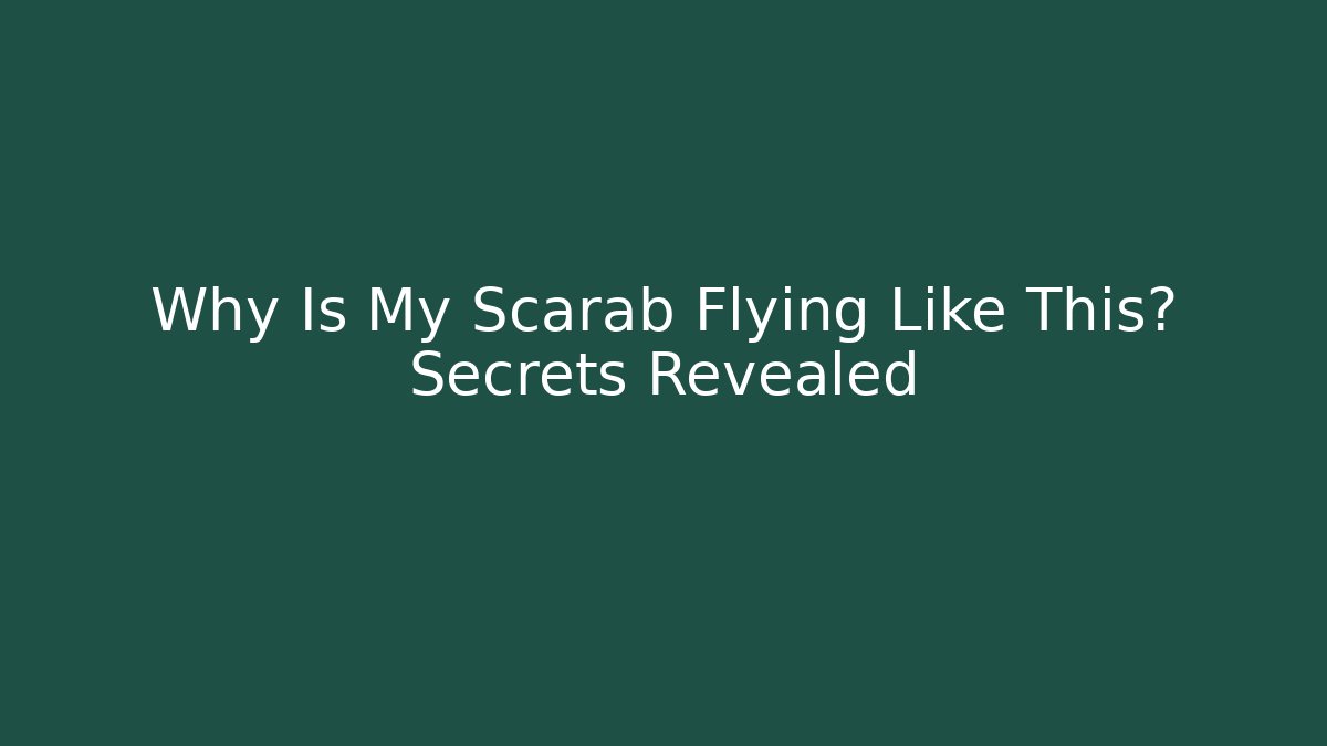 Why Is My Scarab Flying Like This? Secrets Revealed - Sports History Weekly