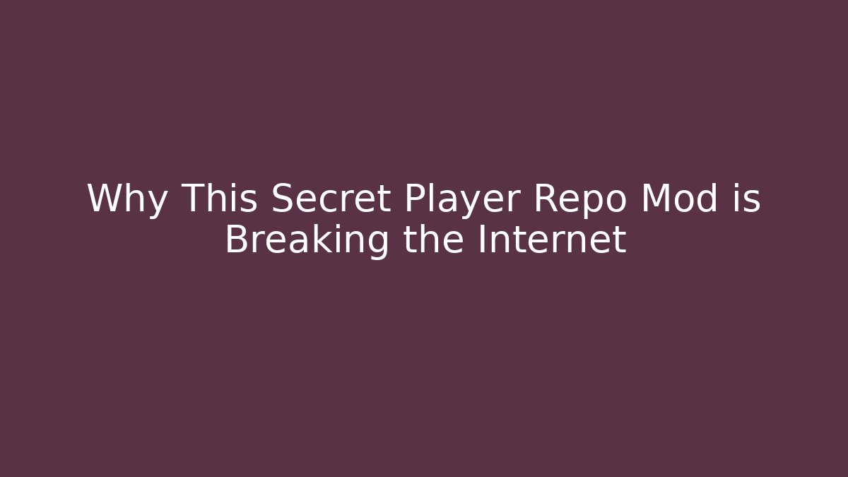 Why This Secret Player Repo Mod is Breaking the Internet - Sports History Weekly