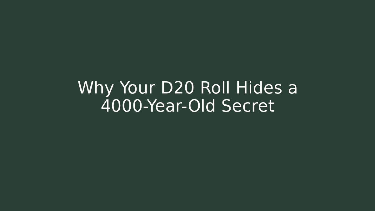 Why Your D20 Roll Hides a 4000-Year-Old Secret