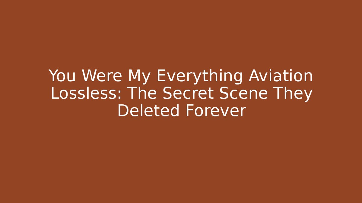 You Were My Everything Aviation Lossless: The Secret Scene They Deleted Forever