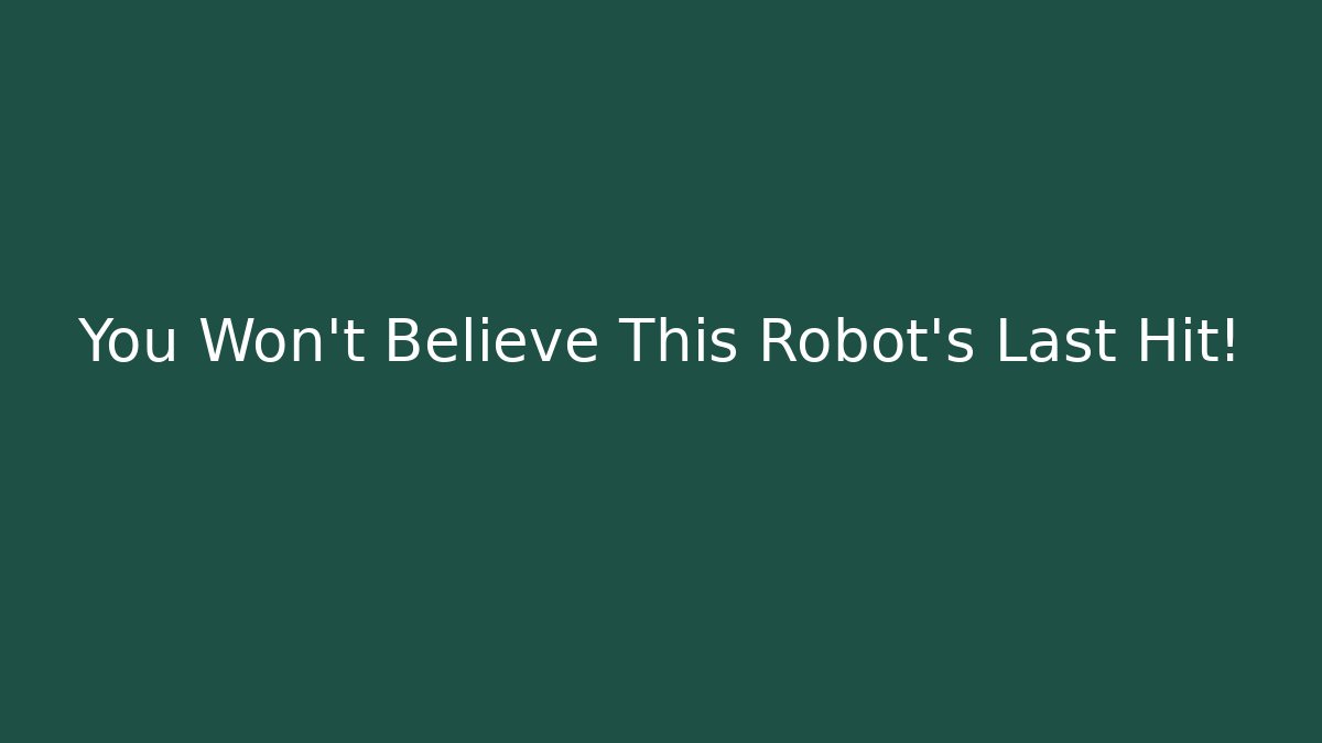 You Won't Believe This Robot's Last Hit! - Sports History Weekly